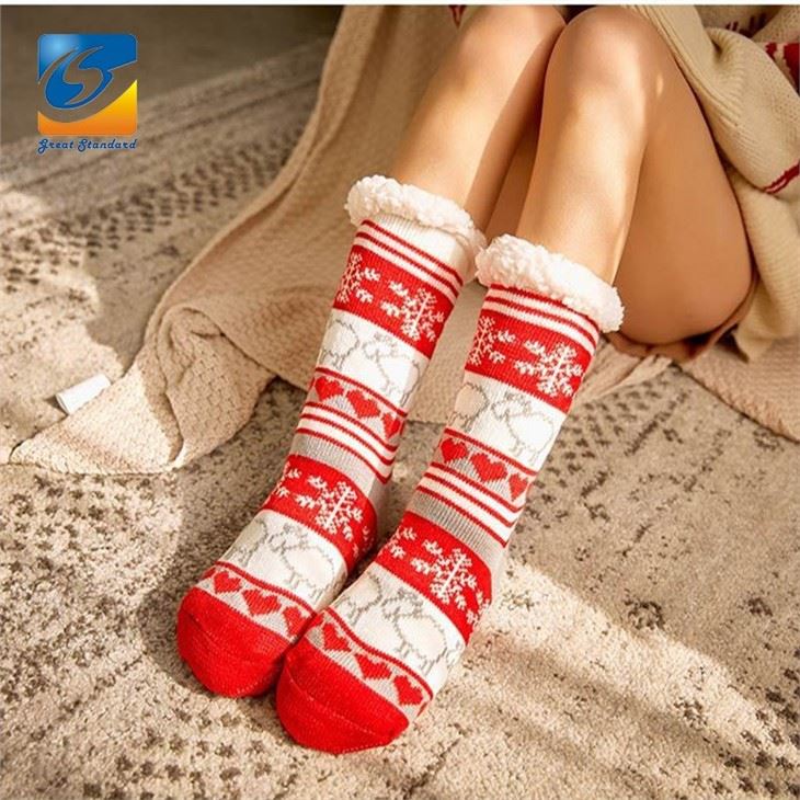 Winter Fuzzy Slipper Christmas Socks