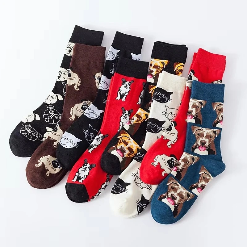 Novelty Pet Dog Pattern Cotton Crew Socks high quality